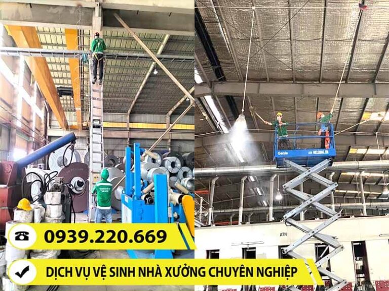 Ảnh thực tế nhân viên Clean Up vệ sinh nhà xưởng
