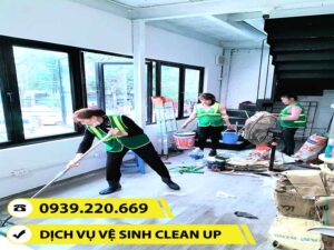 Ảnh thực tế nhân viên Clean Up vệ sinh nhà mới xây