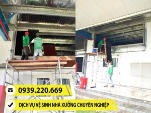 Ảnh thực tế Clean Up vệ sinh nhà xưởng, quét màng nhện 