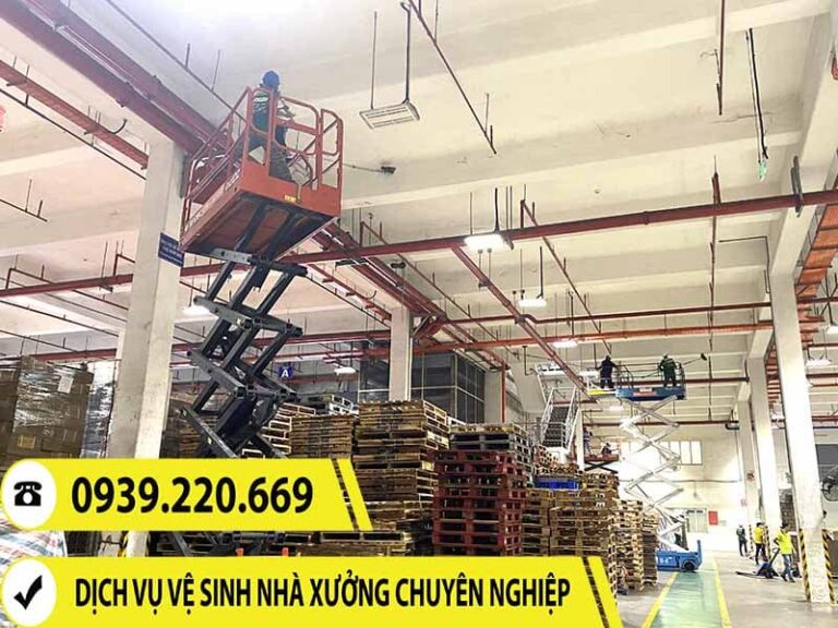 Clean Up triển khai dịch vụ vệ sinh nhà xưởng, quét bụi màng nhện tại Long An giá cạnh tranh