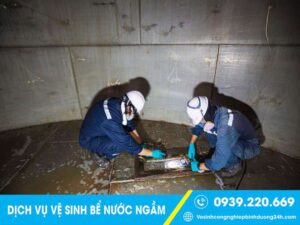Dịch vụ vệ sinh bể nước ngầm tại Long Khánh giá rẻ Clean Up