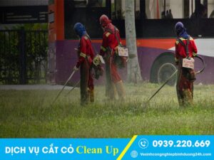 Dịch vụ cắt cỏ tại Đồng Nai của Clean Up có thợ tận tâm, cẩn thận