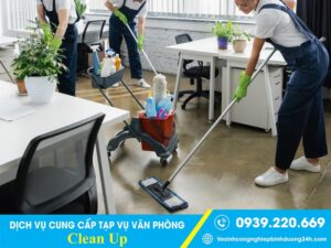 Clean Up cung ứng tạp vụ văn phòng, nhà ở, trường học, bệnh viện...